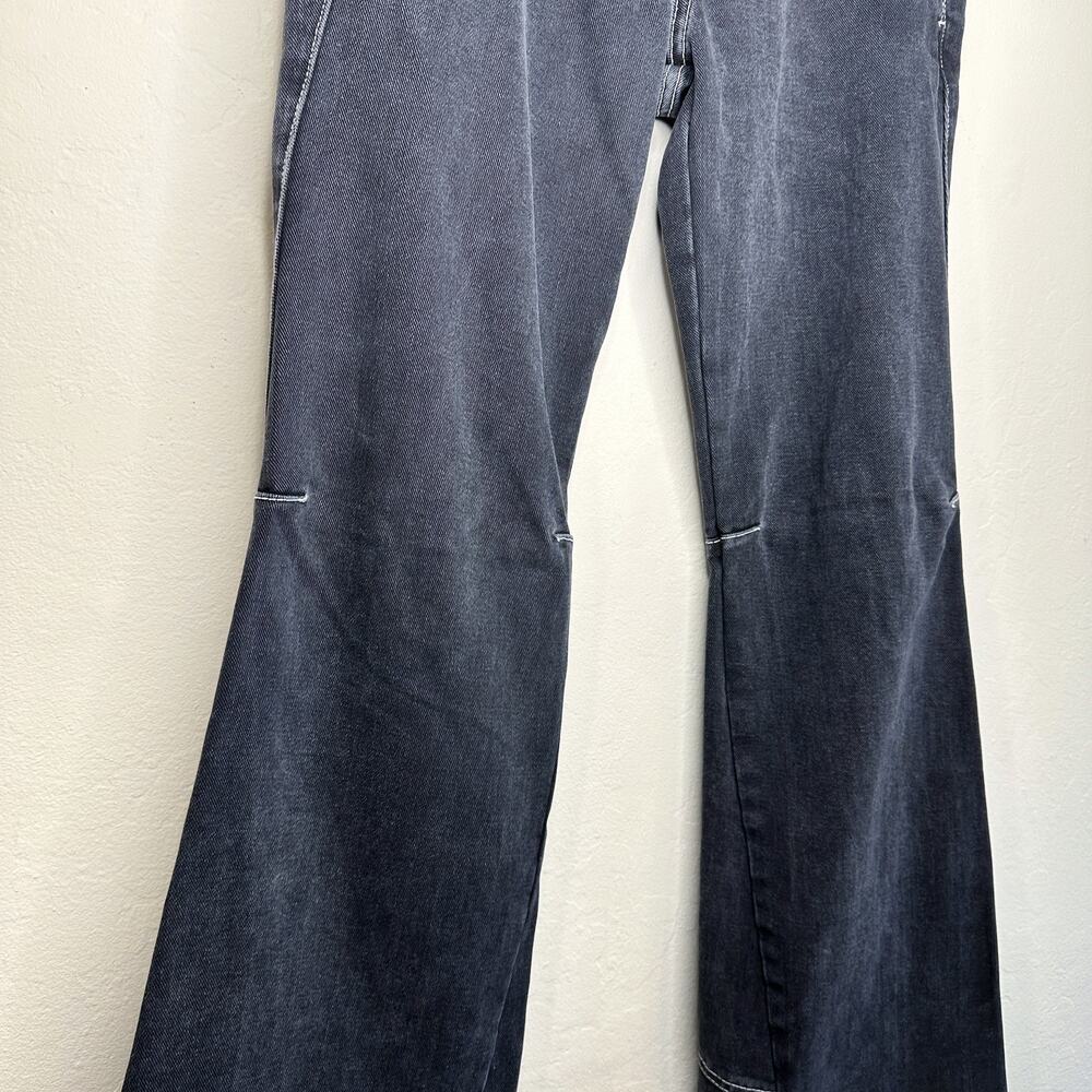 Brandy Melville J. Galt Charcoal Grey Bell Bottom Contrast Stitch Flared Jeans - Picture 9 of 15